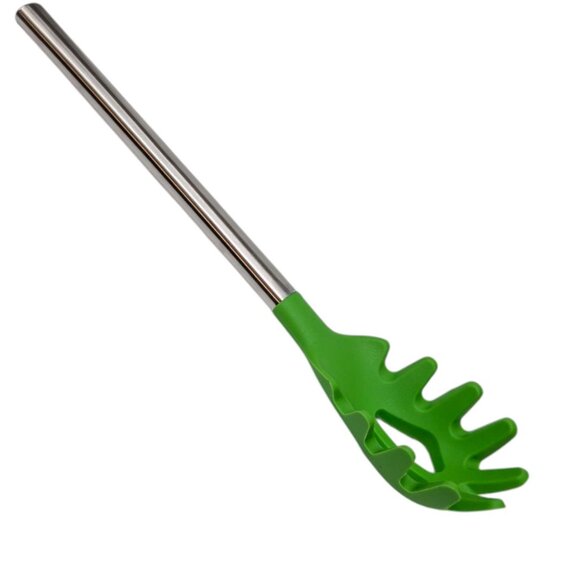 Raddish Kids Flavor Lab Pasta Server Green Silver Silicon Steel Recipes Patch - Picture 5 of 13